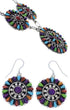Multicolor Southwest Sterling Silver Link Necklace Set PX37831